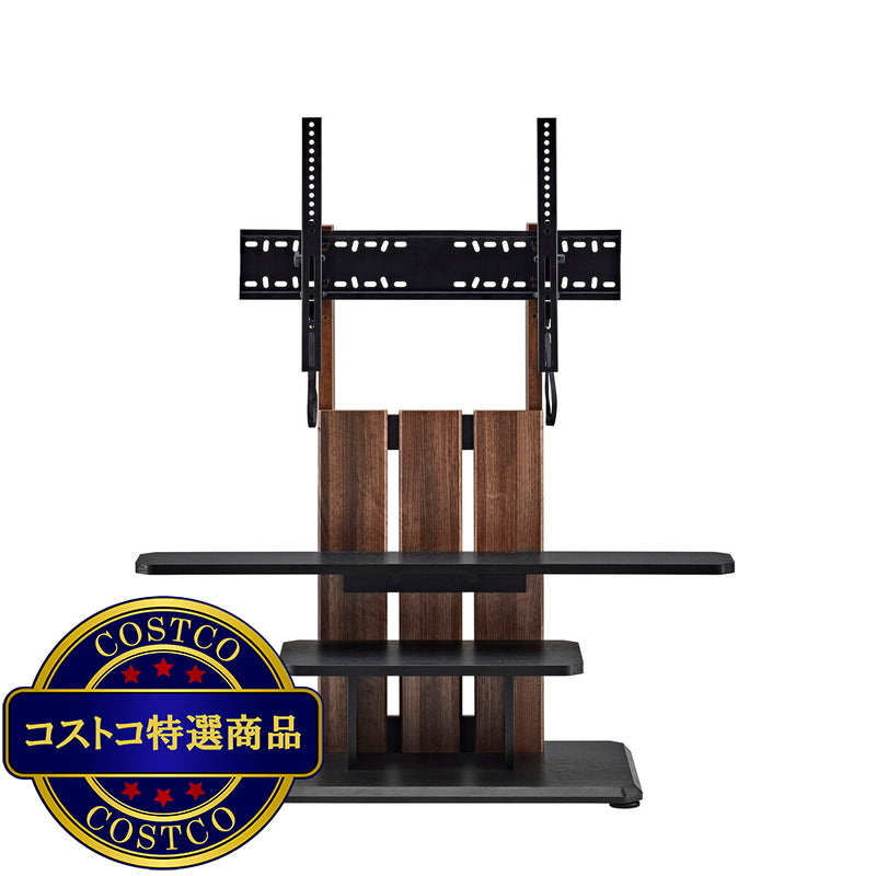 (コストコ) 朝日木材加工 壁寄せテレビスタンド WS-C690-DB ダークブラウン木目&ブラック