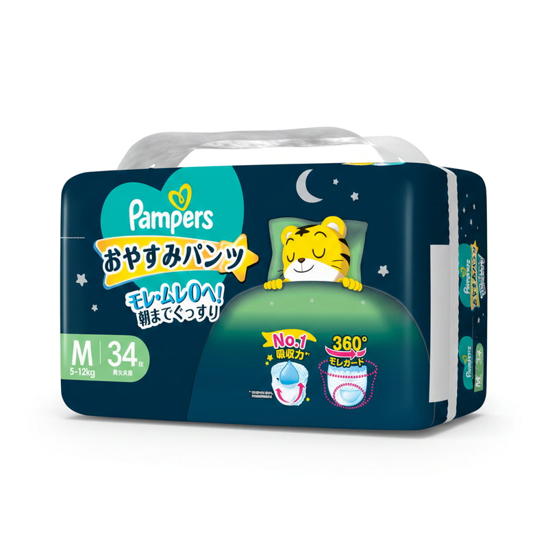 (コストコ) 【パンツ Mサイズ】パンパース オムツ 夜用 おやすみパンツ (5~12kg) 34枚