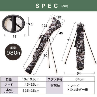 (コストコ) パイクスピーク スタンド式 ゴルフクラブケース 414 カモフラージュネイビー