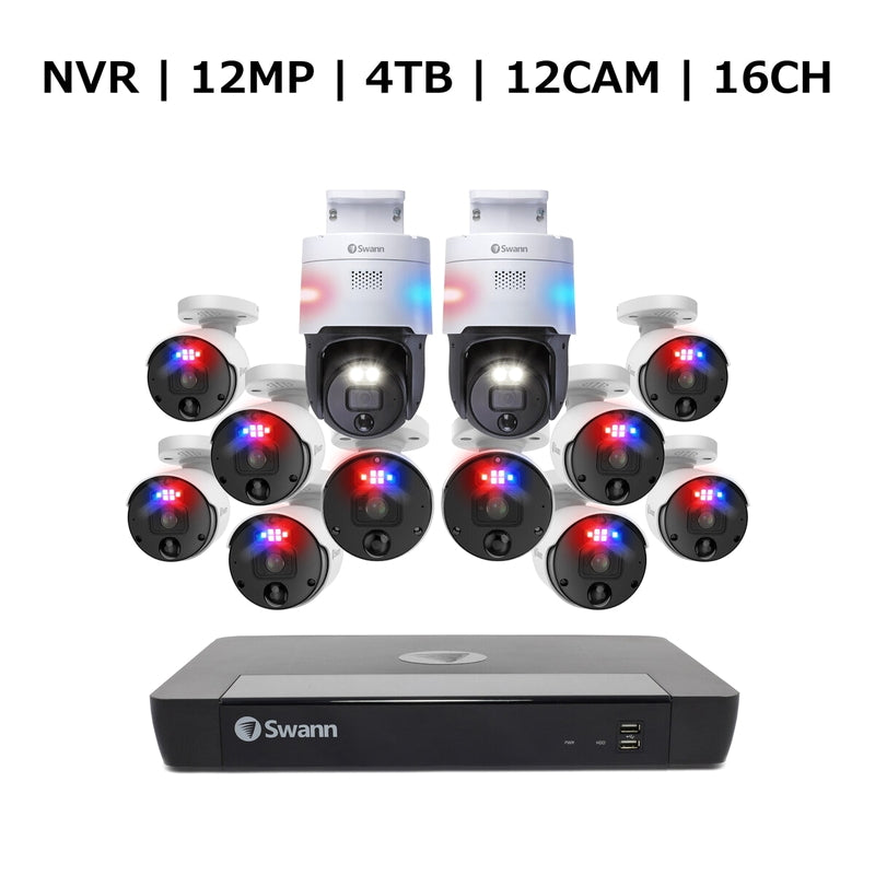 (コストコ) Swann（スワン）16CH NVR 4TB システム 12MPカメラ 12台セット