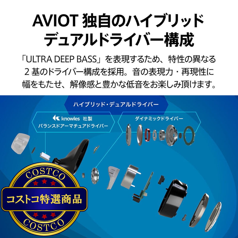 (コストコ) AVIOT 完全ワイヤレスイヤホン TE-BD11tR ダークルージュ