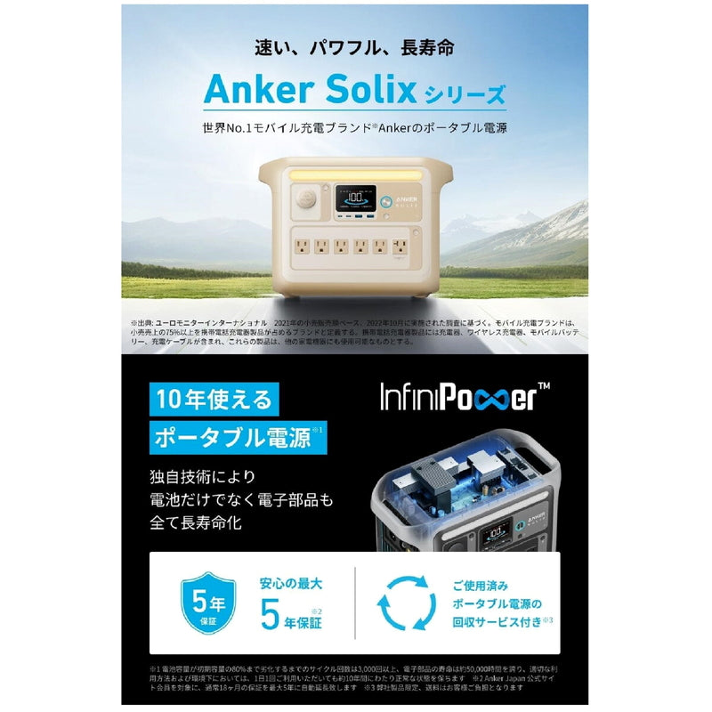 (コストコ) Anker（アンカー）Solix C1000 ポータブルパワーステーション A1761521 ベージュ