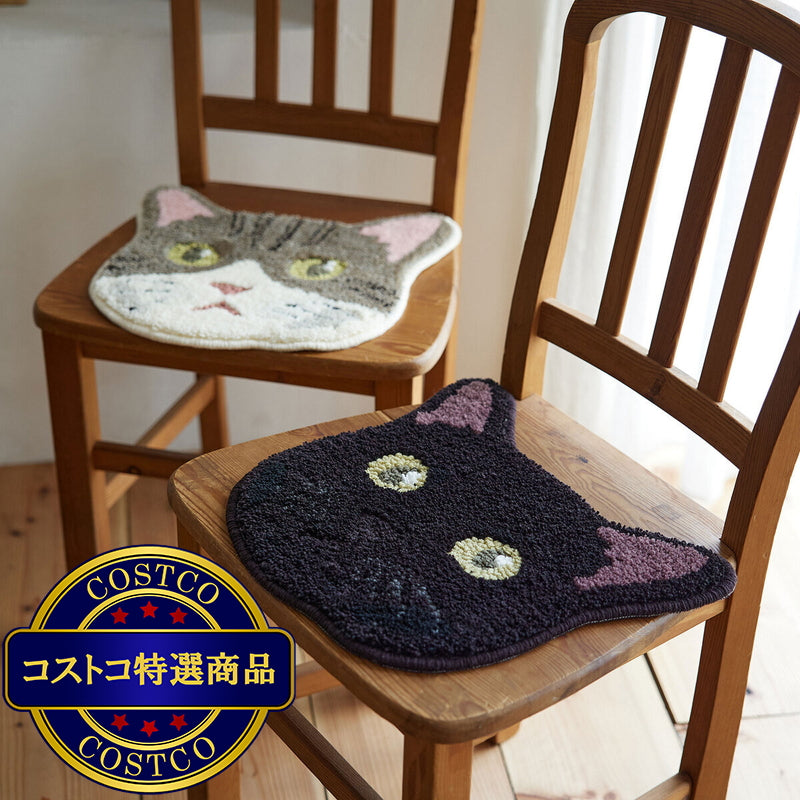 (コストコ) スミノエ チェアパッド ネコカオ クロ