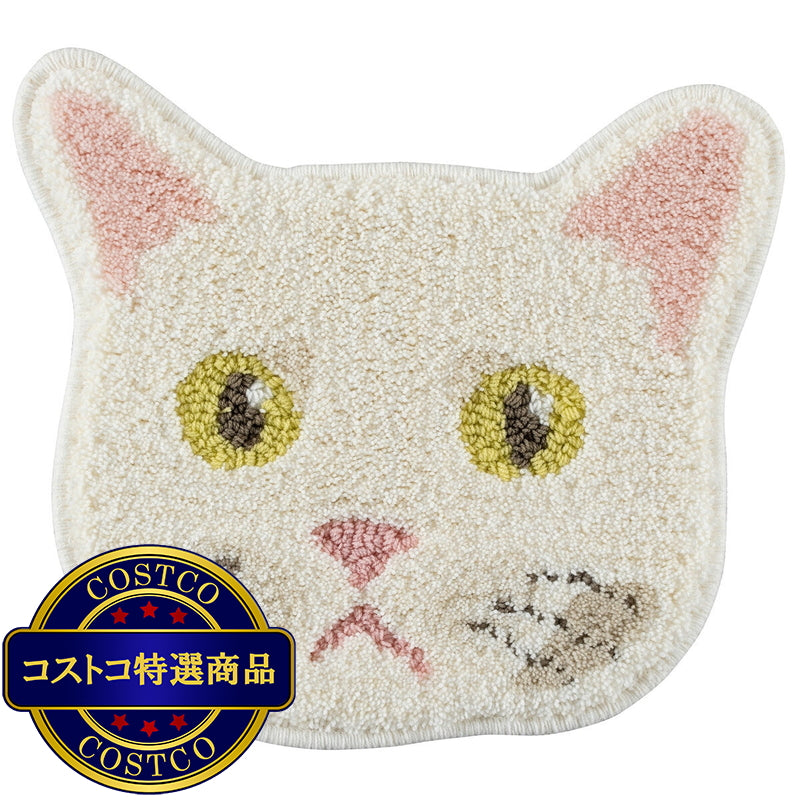 (コストコ) スミノエ チェアパッド ネコカオ シロ