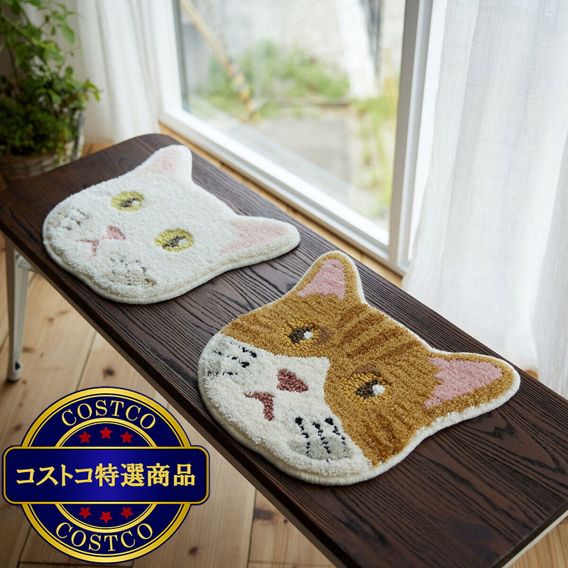 (コストコ) スミノエ チェアパッド ネコカオ シロ