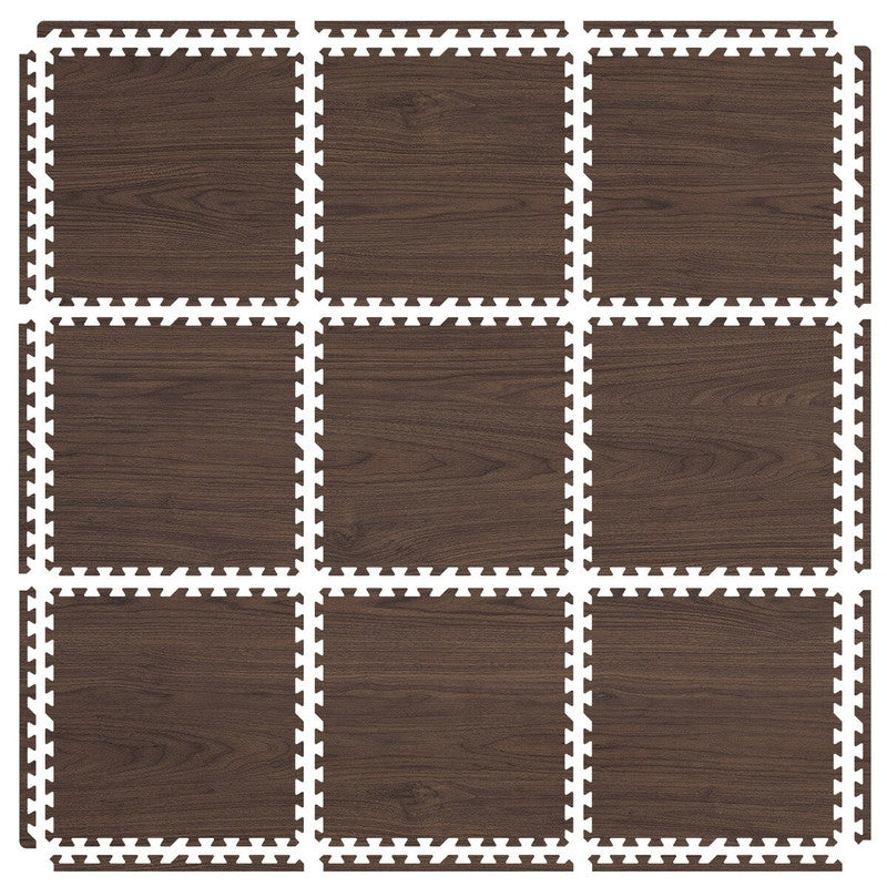 (コストコ) VENTURE 滑りにくい ジョイントマット 9個セット KONA WALNUT