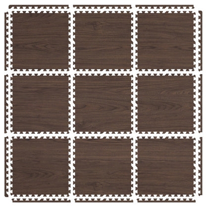 (コストコ) VENTURE 滑りにくい ジョイントマット 9個セット KONA WALNUT