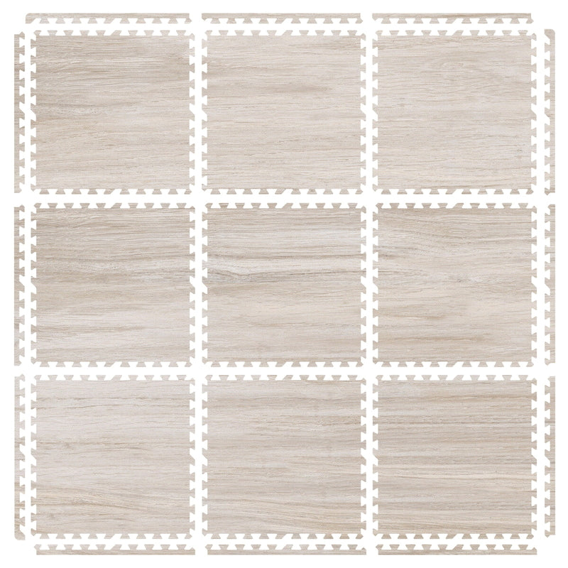 (コストコ) VENTURE 滑りにくい ジョイントマット 9個セット BLEACHED OAK