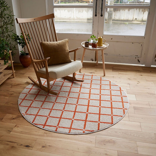 (コストコ) スミノエ ウォッシャブルラグ オセロ 150 x 150cm 正円 オレンジ