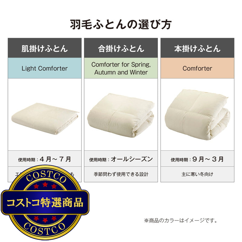 (コストコ) 羽毛合い掛け布団 ナチュラルグースダウン95％ クイーン ネイビー