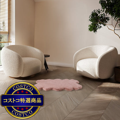 (コストコ) Mon Chateau フェイクファーラグ 60 x 99cm ピンクソリッド