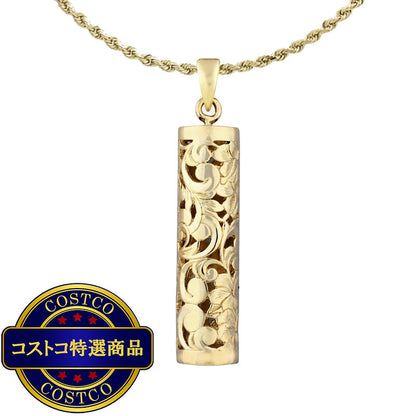 (コストコ) 14K イエローゴールド トラディショナル バーティカルバレル ネックレス