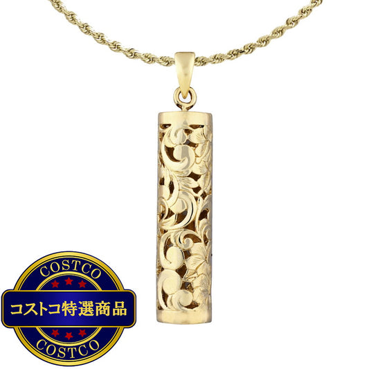 (コストコ) 14K イエローゴールド トラディショナル バーティカルバレル ネックレス