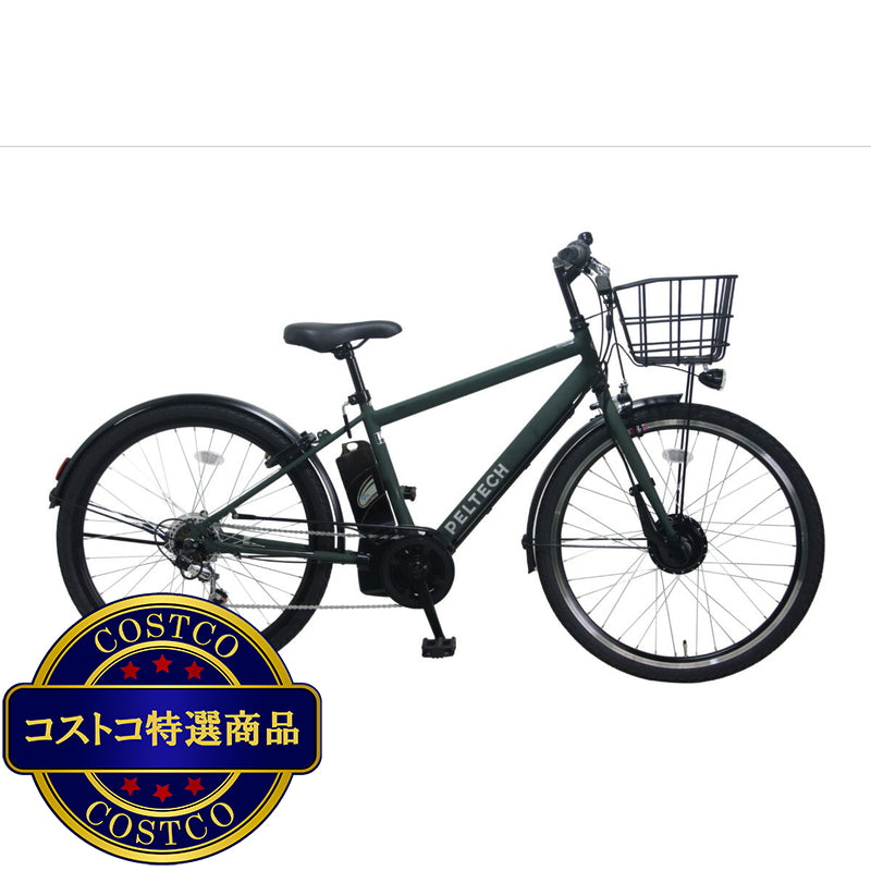 (コストコ) PELTECH 27.5インチ 電動アシストクロスバイク TDA-207ZP-12Ah バッテリー カーキ