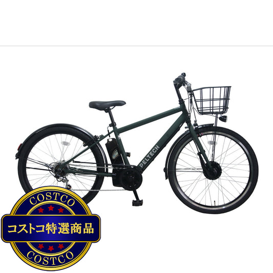 (コストコ) PELTECH 27.5インチ 電動アシストクロスバイク TDA-207ZP-12Ah バッテリー カーキ