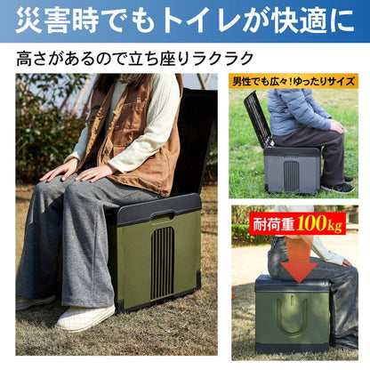 (コストコ) パイクスピーク 組み立て式プラスチック製簡易トイレＬサイズ オリーブ