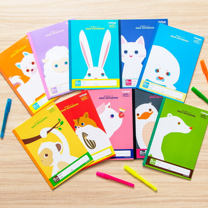 (コストコ) 日本ノート College 方眼ノート アニマル柄 10冊パック B5 5ｍｍ方眼