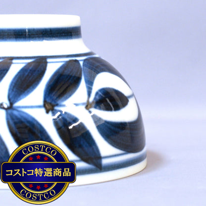 (コストコ) 波佐見焼 お茶碗 廻り花 大小 2個セット インディゴブルー