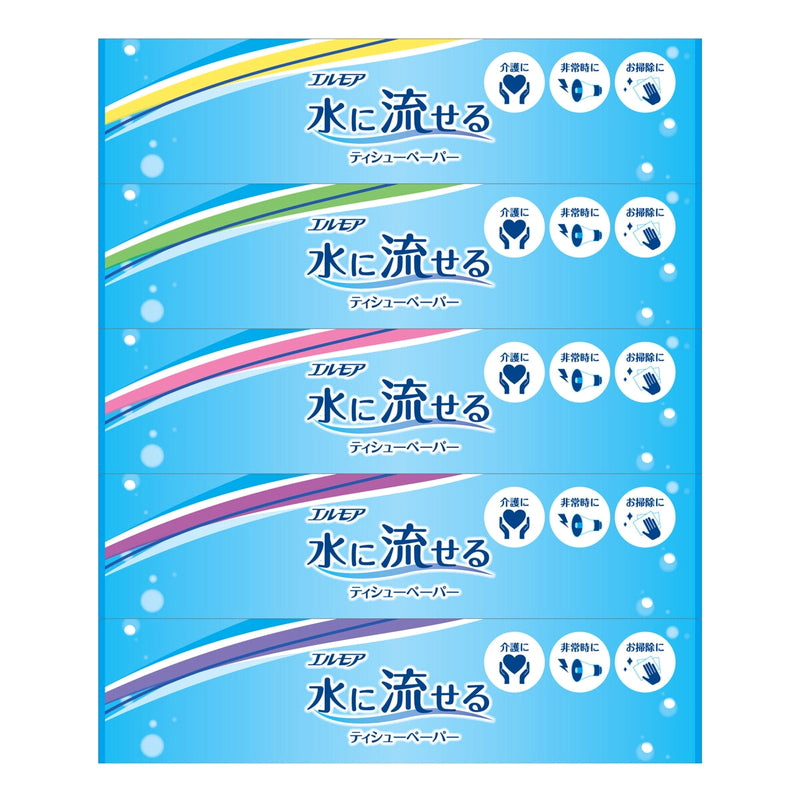 (コストコ) エルモア 水に流せるティッシュペーパー 5箱 x 12パック