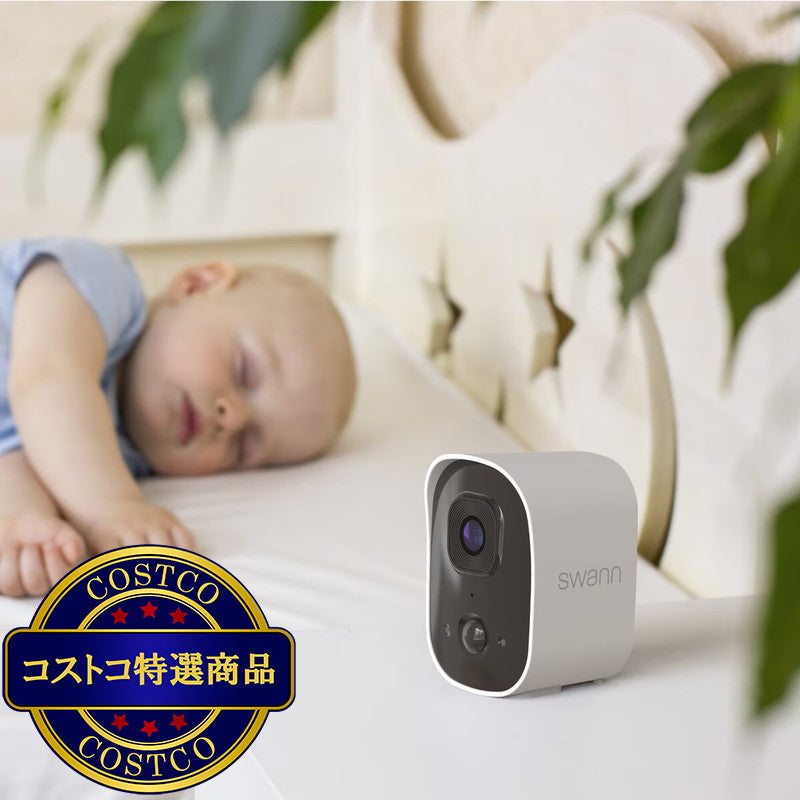 (コストコ) Swann（スワン）2K Wi-Fi バッテリー駆動 セキュリティカメラ 2個セット 16GB SDカード付属