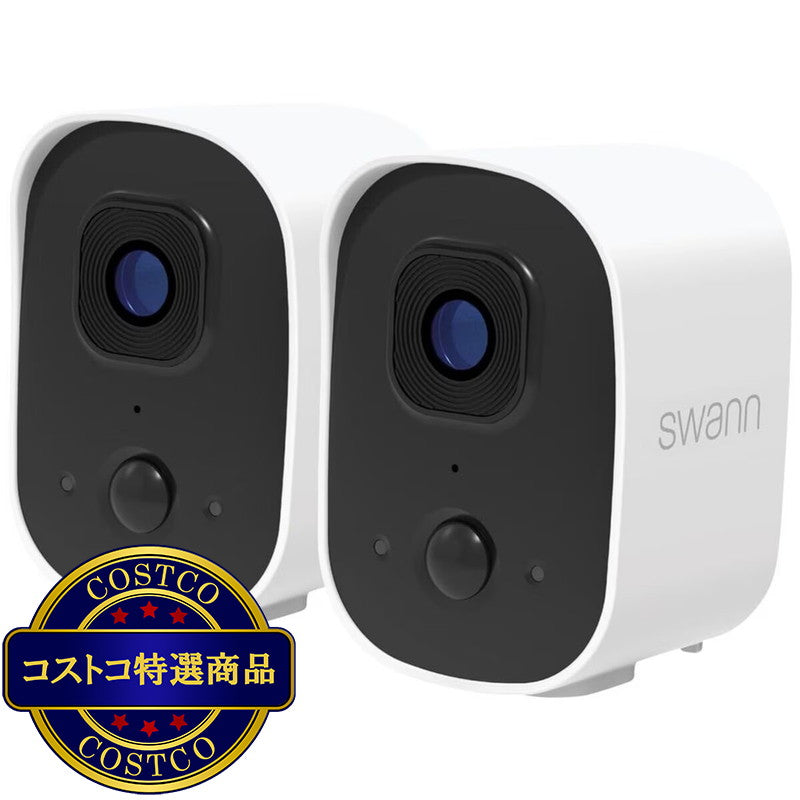 (コストコ) Swann（スワン）2K Wi-Fi バッテリー駆動 セキュリティカメラ 2個セット 16GB SDカード付属