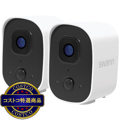 (コストコ) Swann（スワン）2K Wi-Fi バッテリー駆動 セキュリティカメラ 2個セット 16GB SDカード付属