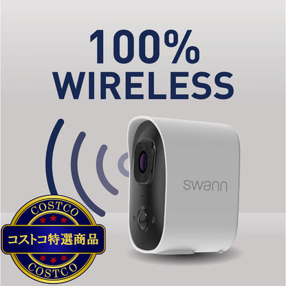 (コストコ) Swann（スワン）2K Wi-Fi バッテリー駆動 セキュリティカメラ 2個セット 16GB SDカード付属
