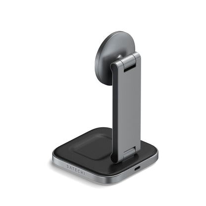 (コストコ) Satechi 2-in-1 フォアダブル QI2 ワイヤレスチャージングスタンド グレー