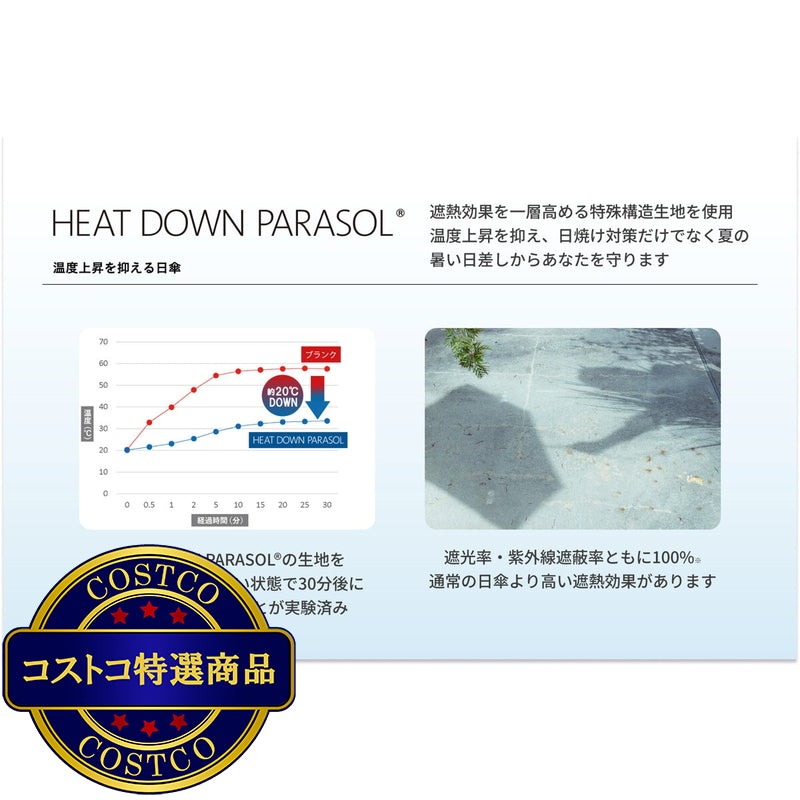 (コストコ) assa 日傘折りたたみ HM50 ブラック / ワタグモ FM628