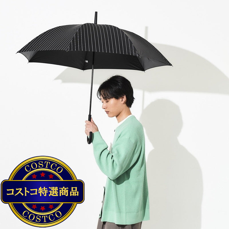 (コストコ) assa 日傘長傘 AL60 ブラック / シンプルストライプ AL451