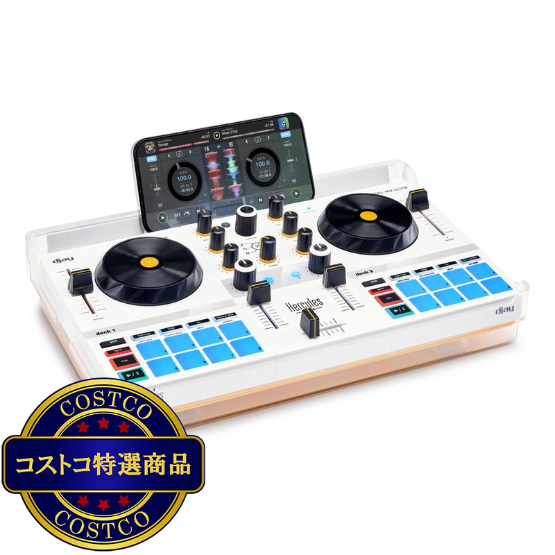 (コストコ) Hercules スマートフォン用モバイルDJコントローラー djay/Apple Music対応 バッテリー内蔵