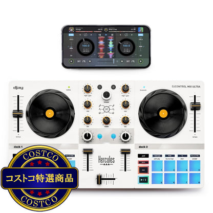 (コストコ) Hercules スマートフォン用モバイルDJコントローラー djay/Apple Music対応 バッテリー内蔵