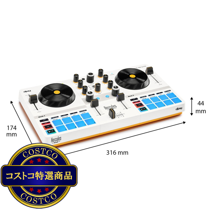 (コストコ) Hercules スマートフォン用モバイルDJコントローラー djay/Apple Music対応 バッテリー内蔵