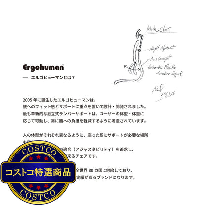 (コストコ) エルゴヒューマン オフィスチェア グレー