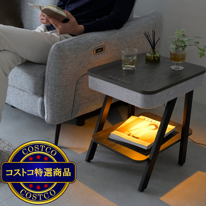 (コストコ) スピーカー付きサイドテーブル グレー