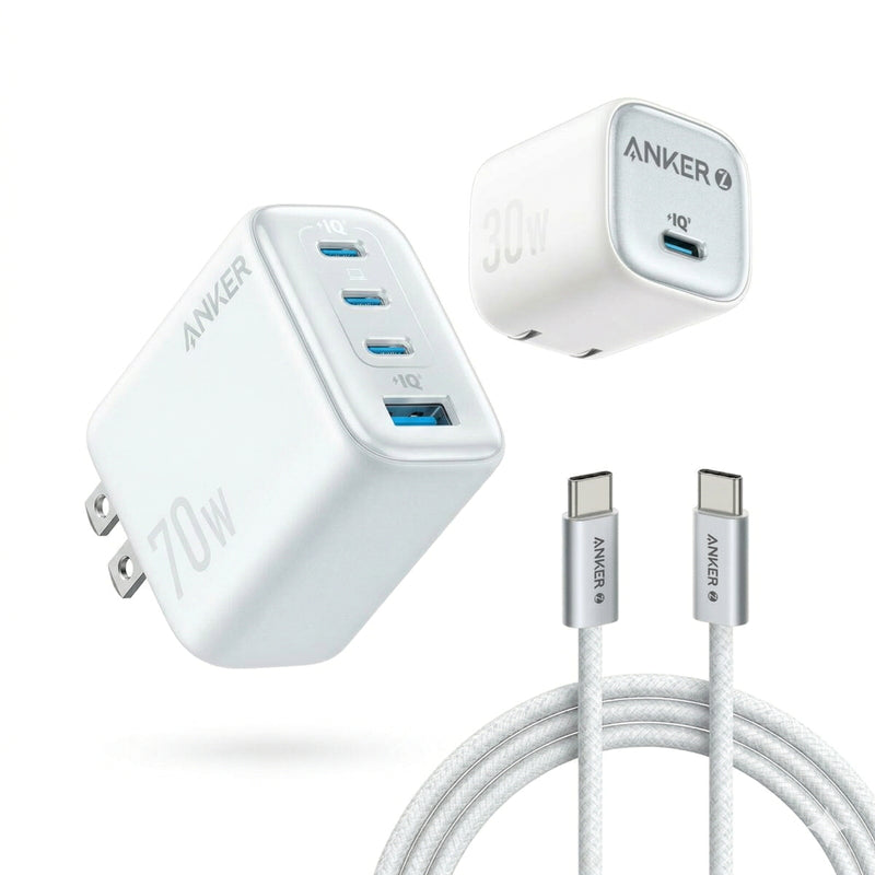 (コストコ) Anker Charger & Cable Set (Anker Zolo Charger / Anker Charger / Anker Zolo USB-C & USB-C ケーブル1.8m)