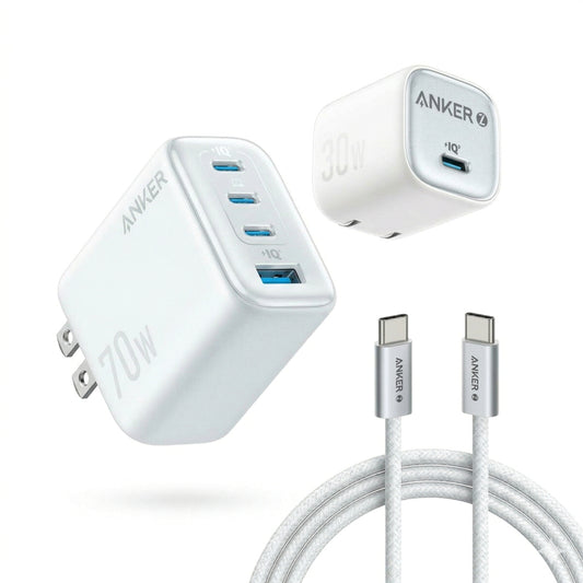 (コストコ) Anker Charger & Cable Set (Anker Zolo Charger / Anker Charger / Anker Zolo USB-C & USB-C ケーブル1.8m)
