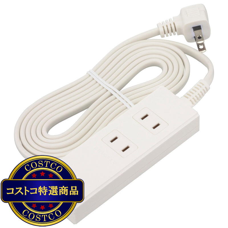 (コストコ) オーム電機 2口 PD対応USBポート付きタップ 　2m ホワイトHS-TU22PD23-W／ブラック HS-TU22PD23-K