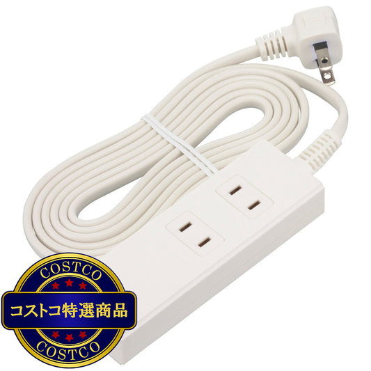 (コストコ) オーム電機 2口 PD対応USBポート付きタップ 　2m ホワイトHS-TU22PD23-W／ブラック HS-TU22PD23-K