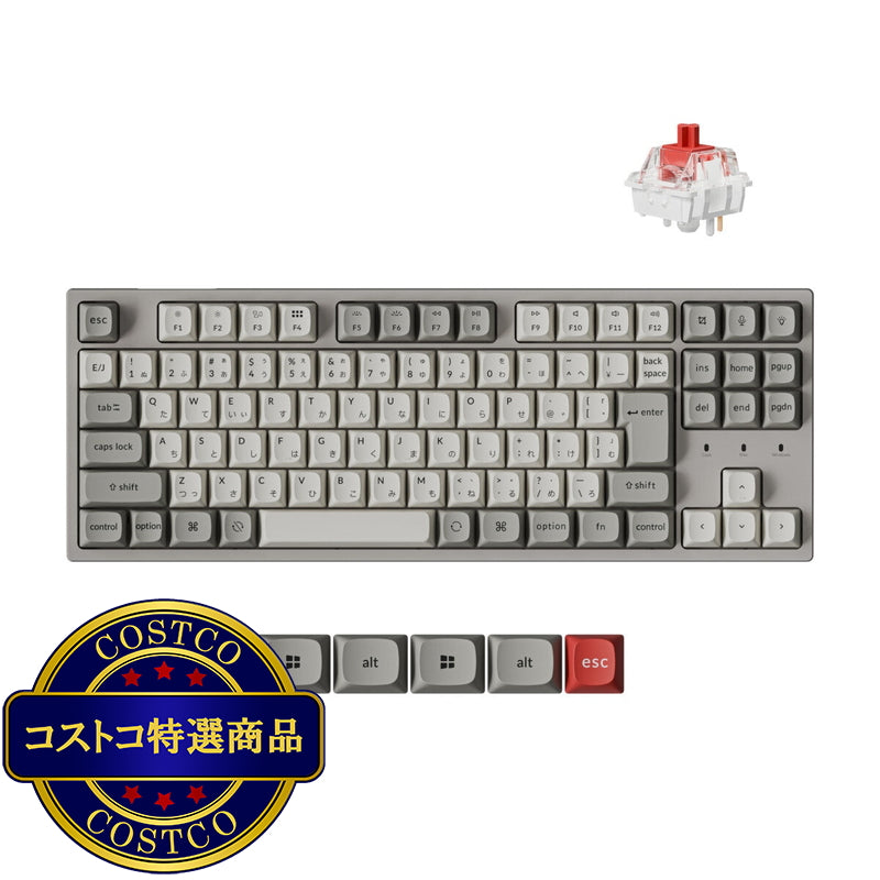 (コストコ) Keychron / C1 Pro 8k QMK/VIA カスタム有線メカニカルキーボード RGB 赤軸 (ホットスワップ) JIS配列