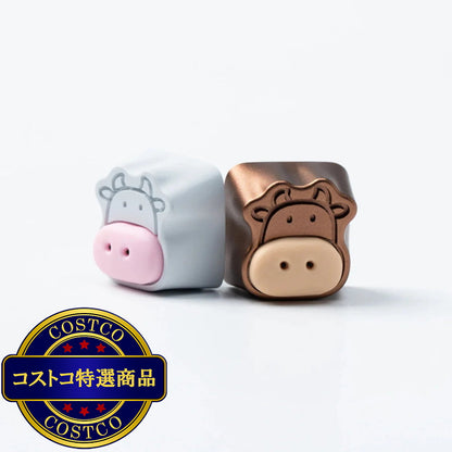(コストコ) Keychron / かわいい牛 アルミ合金製 アーティザンキーキャップ / ブラウン